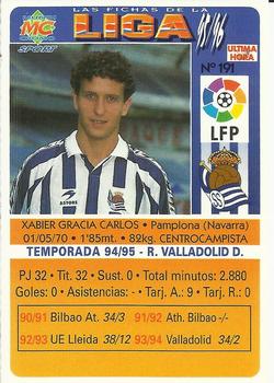 1995-96 Mundicromo Sport Las Fichas de La Liga - Ultima Hora #191 Gracia Back