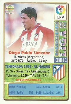 1996-97 Mundicromo Sport Las Fichas de La Liga #10a Simeone Back