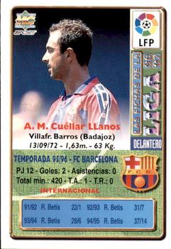 1996-97 Mundicromo Sport Las Fichas de La Liga #54 Cuellar Back