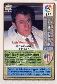 1996-97 Mundicromo Sport Las Fichas de La Liga #218 Luis Fernandez Back