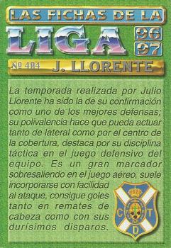 1996-97 Mundicromo Sport Las Fichas de La Liga #404 J. Llorente Back
