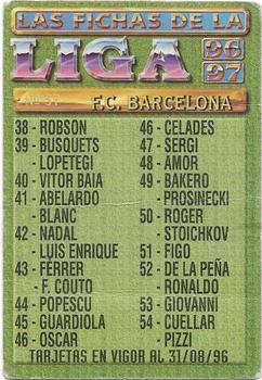 1996-97 Mundicromo Sport Las Fichas de La Liga #37 Team Photo Back