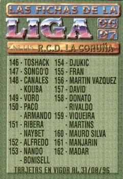 1996-97 Mundicromo Sport Las Fichas de La Liga #145 Team Photo Back