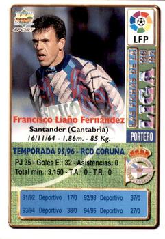 1996-97 Mundicromo Sport Las Fichas de La Liga #147a Liano Back