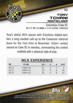 2016 Topps MLS #33 Tony Tchani Back