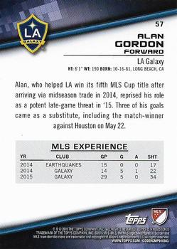 2016 Topps MLS #57 Alan Gordon Back