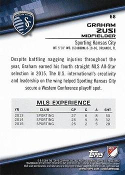 2016 Topps MLS #68 Graham Zusi Back