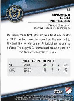 2016 Topps MLS #82 Maurice Edu Back