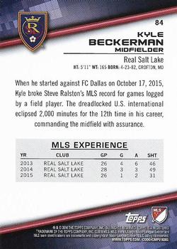 2016 Topps MLS #84 Kyle Beckerman Back