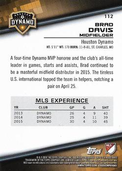 2016 Topps MLS #112 Brad Davis Back