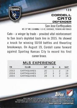 2016 Topps MLS #123 Cordell Cato Back