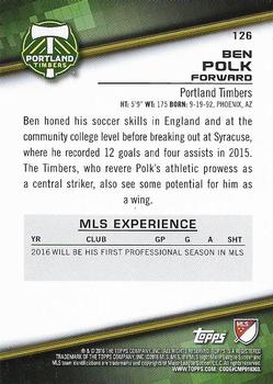 2016 Topps MLS #126 Ben Polk Back