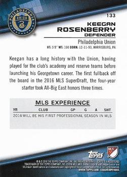2016 Topps MLS #133 Keegan Rosenberry Back