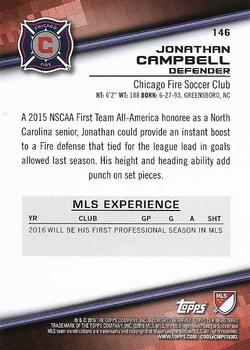 2016 Topps MLS #146 Jonathan Campbell Back