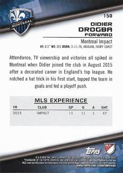 2016 Topps MLS #150 Didier Drogba Back
