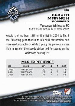 2016 Topps MLS #158 Kekuta Manneh Back