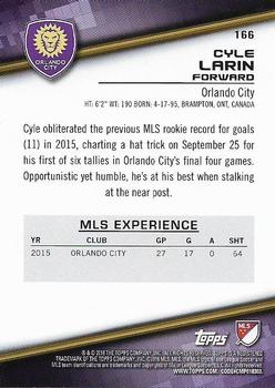 2016 Topps MLS #166 Cyle Larin Back