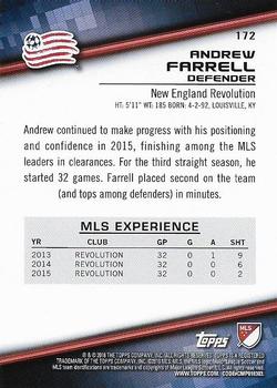 2016 Topps MLS #172 Andrew Farrell Back