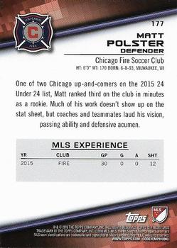 2016 Topps MLS #177 Matt Polster Back