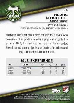 2016 Topps MLS #178 Alvas Powell Back