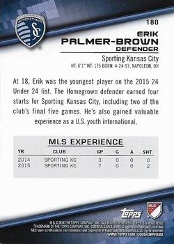 2016 Topps MLS #180 Erik Palmer-Brown Back