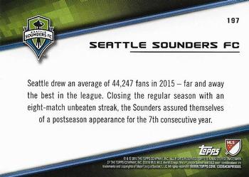2016 Topps MLS #197 Seattle Sounders Back