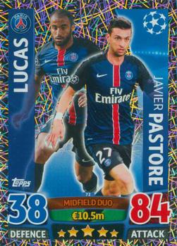 2015-16 Topps Match Attax UEFA Champions League English #72 Lucas / Javier Pastore Front