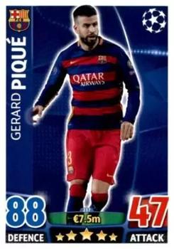 2015-16 Topps Match Attax UEFA Champions League English #237 Gerard Pique Front