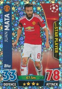 2015-16 Topps Match Attax UEFA Champions League English #331 Juan Mata Front
