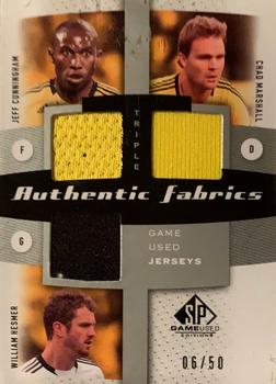 2011 SP Game Used - Authentic Fabrics Triple #AF3-CMB Jeff Cunningham / William Hesmer / Chad Marshall Front