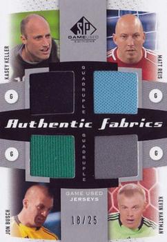 2011 SP Game Used - Authentic Fabrics Quad #AF4-GOL1 Kasey Keller / Jon Busch / Kevin Hartman / Matt Reis Front