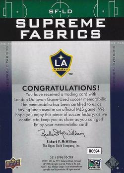 2011 SP Game Used - Supreme Fabrics #SF-LD Landon Donovan Back