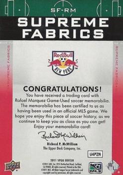 2011 SP Game Used - Supreme Fabrics #SF-RM Rafael Márquez Back