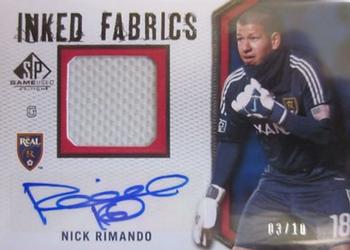 2011 SP Game Used - Inked Fabrics #IF-NR Nick Rimando Front