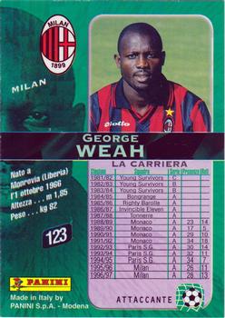1998 Panini Calcio Serie A #123 George Weah Back