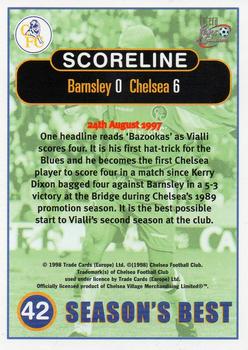 1998 Futera Chelsea Fans Selection #42 Barnsley 0 Chelsea 6 Back