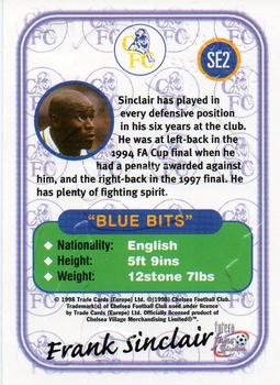 1998 Futera Chelsea Fans Selection - Special Edition Embossed #SE2 Frank Sinclair Back