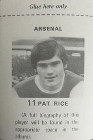 1971-72 FKS Publishers Wonderful World of Soccer Stars Stickers #11 Pat Rice Back