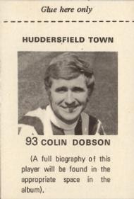 1971-72 FKS Publishers Wonderful World of Soccer Stars Stickers #93 Colin Dobson Back