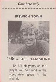 1971-72 FKS Publishers Wonderful World of Soccer Stars Stickers #109 Geoff Hammond Back