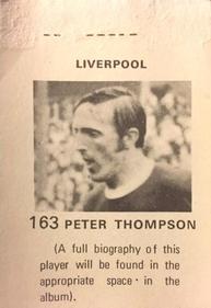 1971-72 FKS Publishers Wonderful World of Soccer Stars Stickers #163 Peter Thompson Back