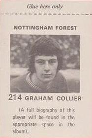 1971-72 FKS Publishers Wonderful World of Soccer Stars Stickers #214 Graham Collier Back