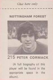 1971-72 FKS Publishers Wonderful World of Soccer Stars Stickers #215 Peter Cormack Back