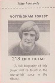 1971-72 FKS Publishers Wonderful World of Soccer Stars Stickers #218 Eric Hulme Back