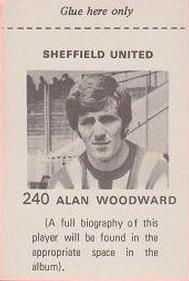 1971-72 FKS Publishers Wonderful World of Soccer Stars Stickers #240 Alan Woodward Back