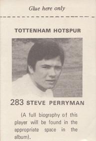 1971-72 FKS Publishers Wonderful World of Soccer Stars Stickers #283 Steve Perryman Back