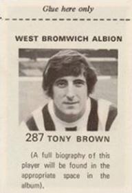 1971-72 FKS Publishers Wonderful World of Soccer Stars Stickers #287 Tony Brown Back