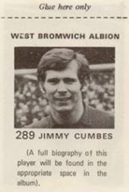 1971-72 FKS Publishers Wonderful World of Soccer Stars Stickers #289 Jim Cumbes Back