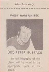 1971-72 FKS Publishers Wonderful World of Soccer Stars Stickers #305 Peter Eustace Back