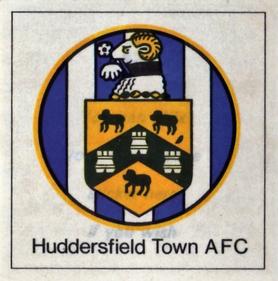 1971-72 FKS Publishers Wonderful World of Soccer Stars Stickers #G Huddersfield Town - Club badge sticker Front